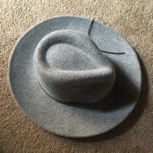 Heather Gray Rancher Hat With Braided Trim